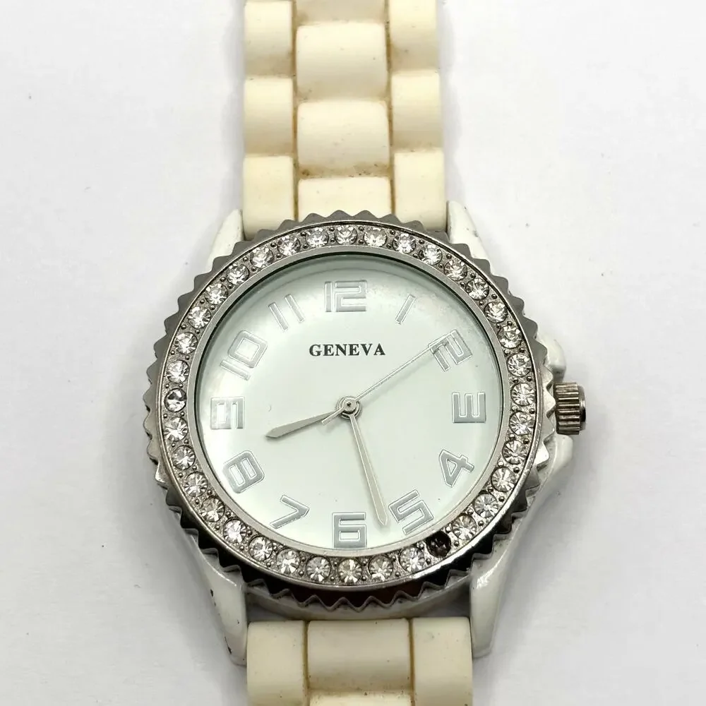 Silver & White Men's Watch